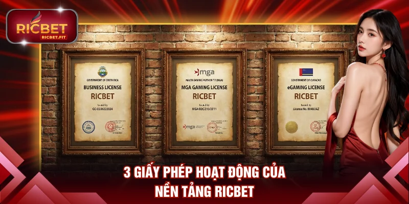 3 giấy phép hoạt động của nền tảng RICBET